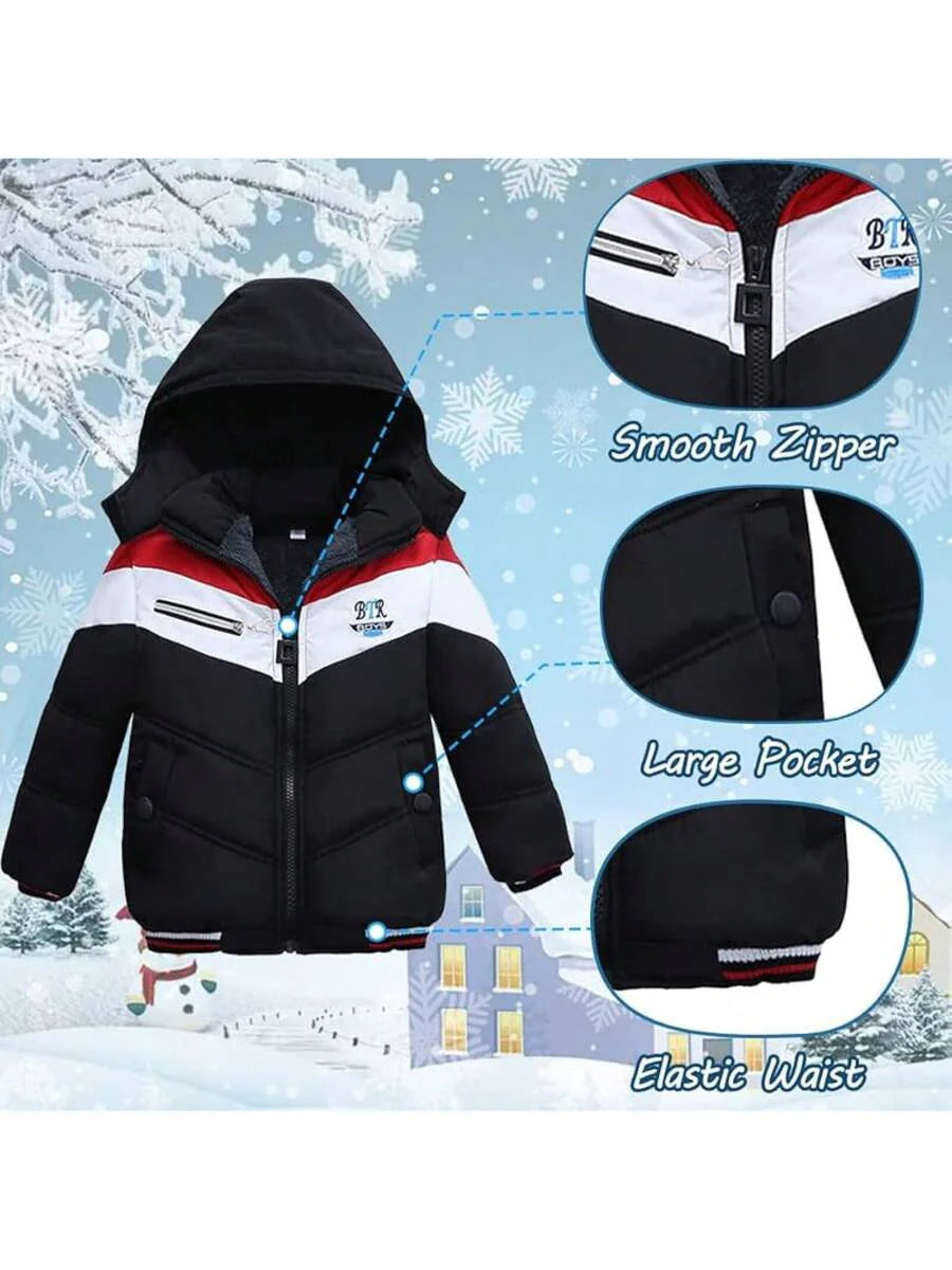 2025 New Model Boys Down Jacket Fur Collar Hood Thick Warm Winter Coat Parka Padded Outerwear 3-6T…