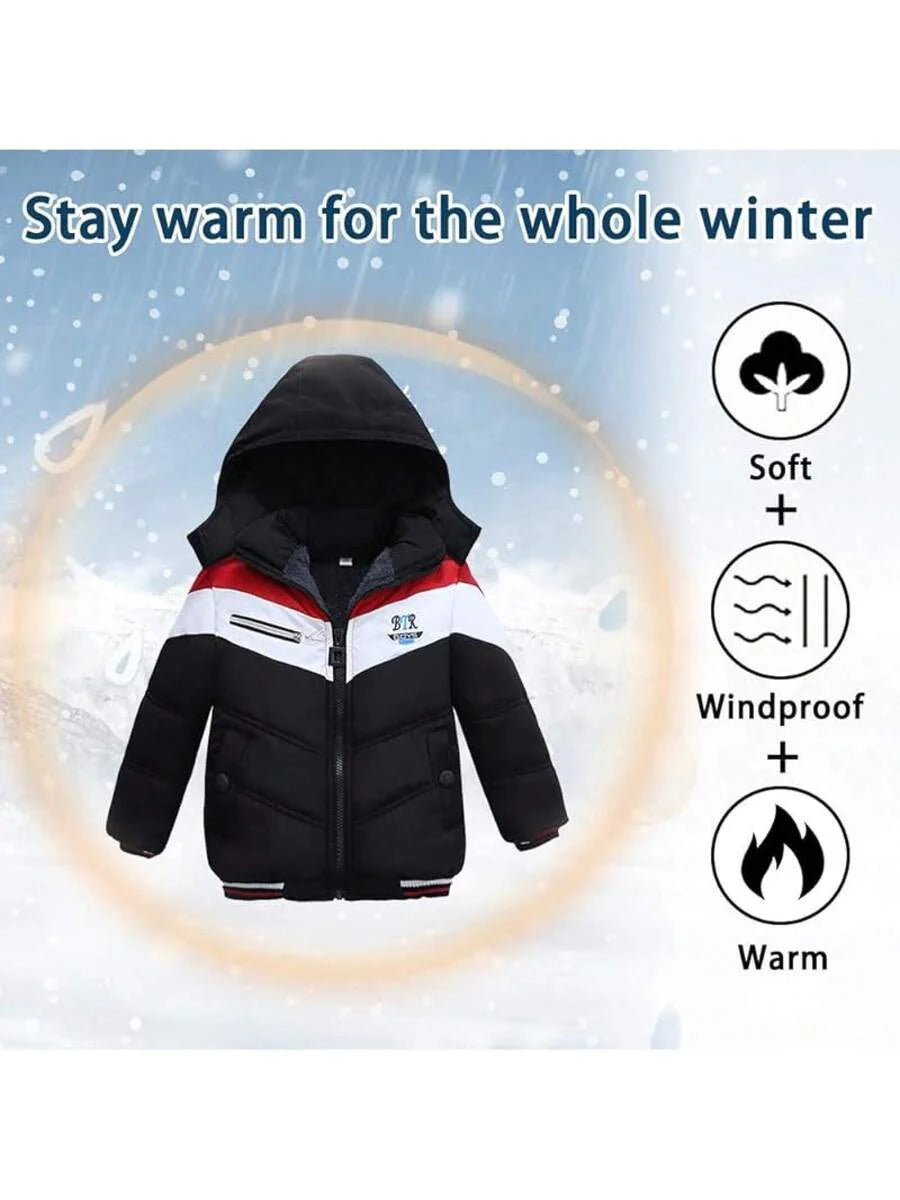 2025 New Model Boys Down Jacket Fur Collar Hood Thick Warm Winter Coat Parka Padded Outerwear 3-6T…