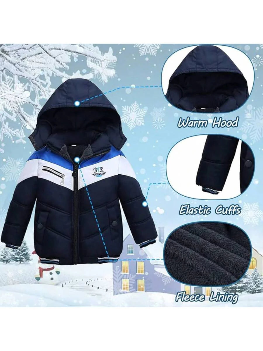 2025 New Model Boys Down Jacket Fur Collar Hood Thick Warm Winter Coat Parka Padded Outerwear 3-6T…