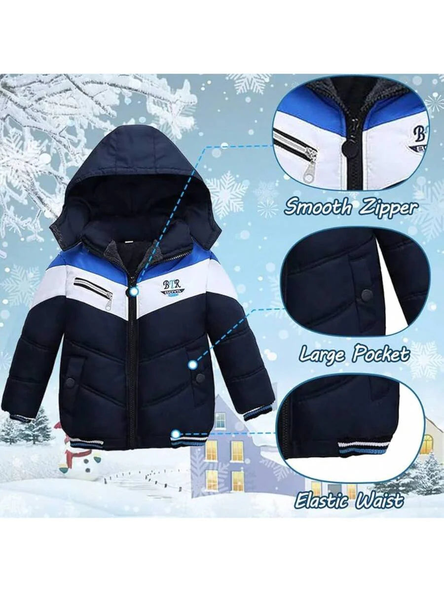 2025 New Model Boys Down Jacket Fur Collar Hood Thick Warm Winter Coat Parka Padded Outerwear 3-6T…
