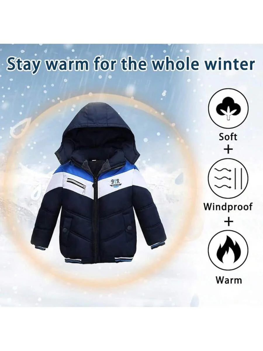 2025 New Model Boys Down Jacket Fur Collar Hood Thick Warm Winter Coat Parka Padded Outerwear 3-6T…