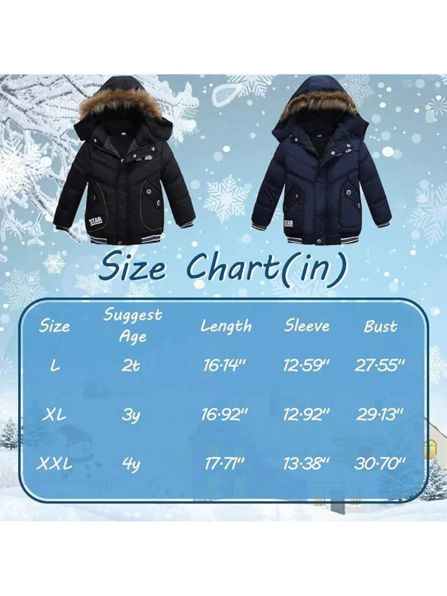 2025 New Model Boys Down Jacket Fur Collar Hood Thick Warm Winter Coat Parka Padded Outerwear 3-6T…