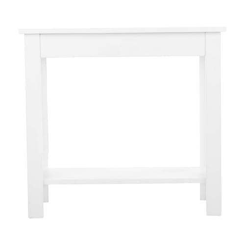 Lavish Home Narrow Side Table with Charging Station - Small End Table with 2 USB Ports, 2 Power Outlets, and Storage Shelf - Slim Nightstand for Living Room, Bedroom, or Small Spaces (White)