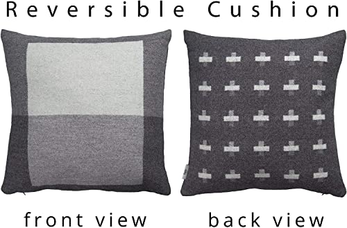 Roros Tweed 100% Norwegian Wool Reversible Designer Pillow Cushion (Syndin in Slate)