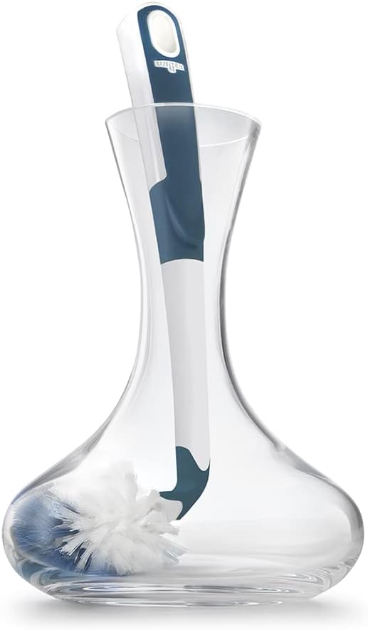 Unger 16” Flexible Glass and Bottle Scrub Brush, Extra-Long, Non-Scratch Cleaning Scrubber for Water Bottles, Travel and Coffee Mugs, Pitchers, Vases, Decanters, Glassware