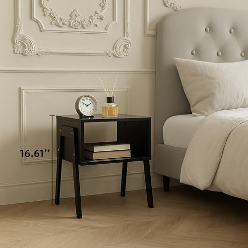 Night Stands for Bedrooms Set of 2, Modern Side Table with Storage, Wood Nightstand, Small End Bedside Table with Legs for Living Room, Bedroom and Office
