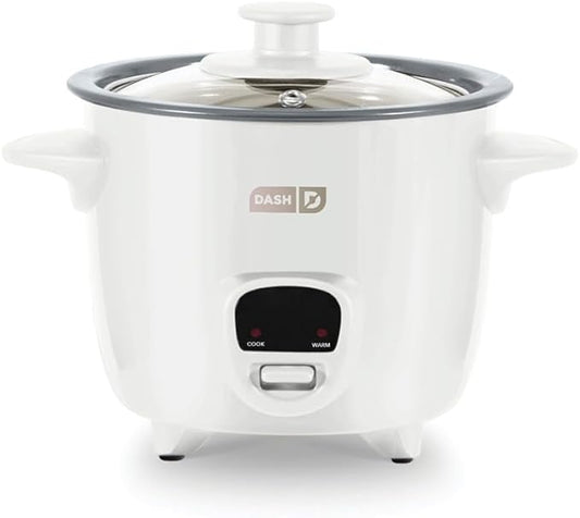 Dash Mini Ceramic Rice Cooker - Designed for Single-Serve Cooking - Compact Rice Cooker with Nonstick Removable Pot, Keep Warm Function & Easy-to-Clean Sleek Design - White Ceramic