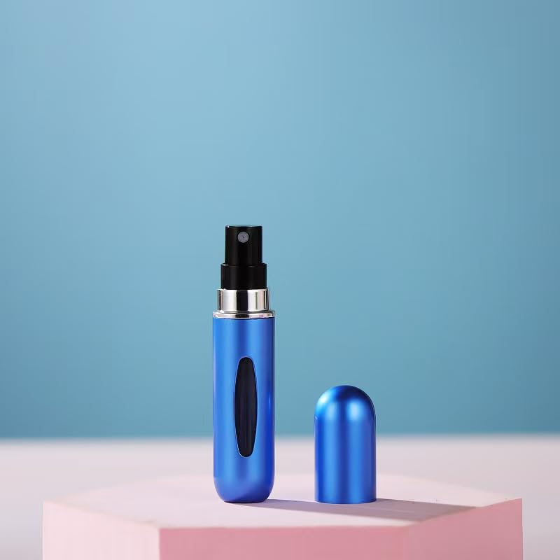 Xuejeje Refillable Travel Perfume Atomizer, 5ml Capacity, Blue Metallic, 3.19 inch (4 matte blue)