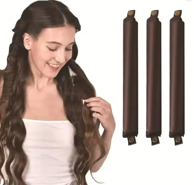Heatless Hair Curler – No Heat Satin Curling Rod & Headband for Sleeping, Soft Lazy Curls with Rollers – Styling Tools