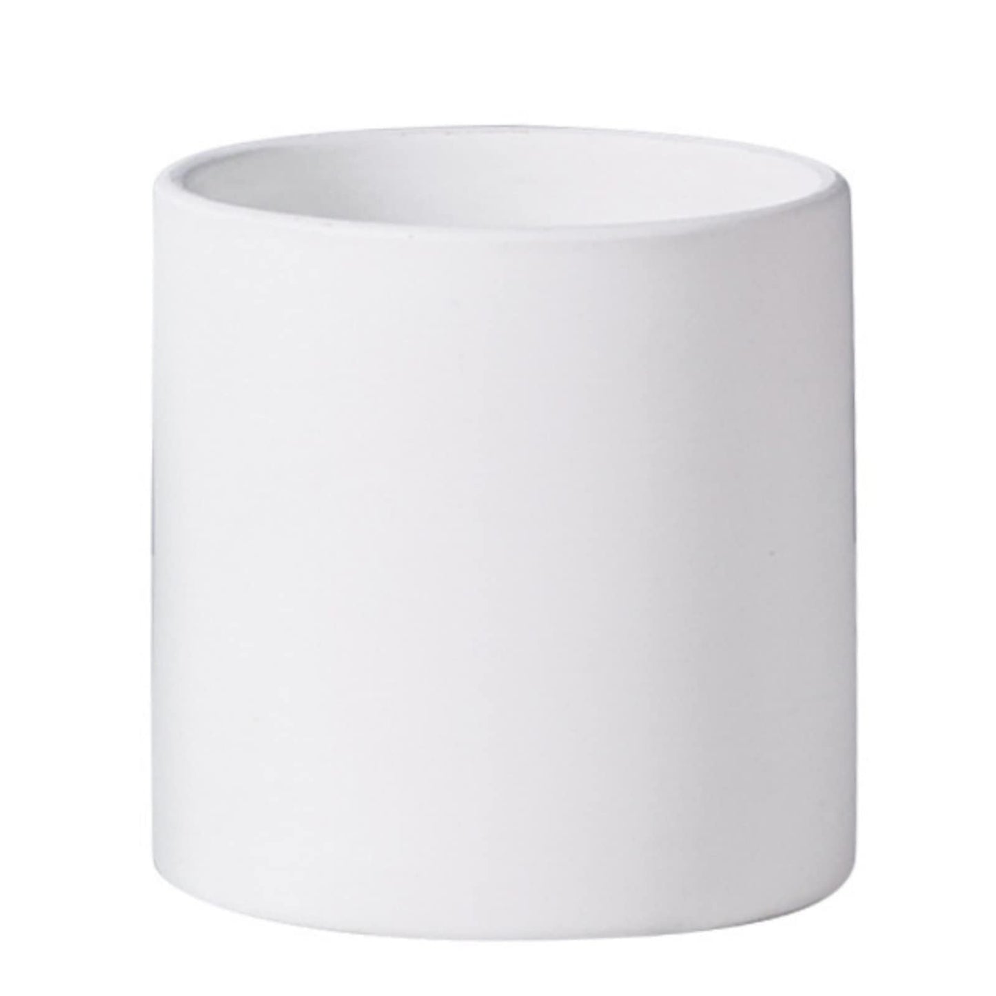 Matte White 8 Inch Ceramic Flower Pot with Non-Slip Base, Handmade Straight Cylinder Planter with Drainage Hole, Modern Minimalist Design for Indoor/Outdoor Plants, Succulents, Herbs, and Home Decor