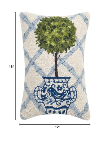 Peking Handicraft 30TG25C18OB Ball Topiary Wool and Cotton Pillow 12 X 18 inch, Multicolor