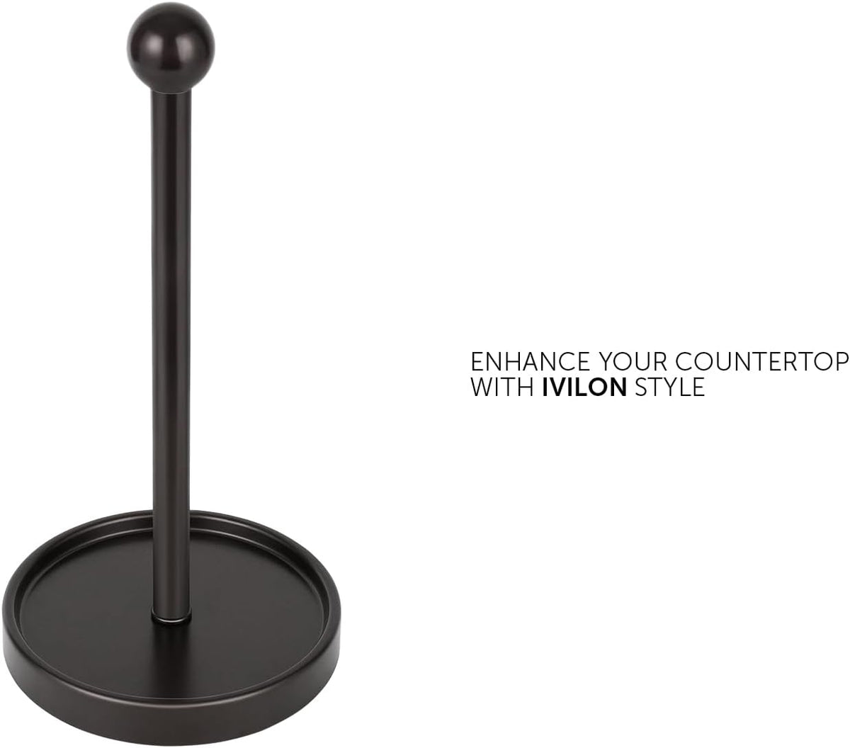 Ivilon Countertop Paper Towel Holder - Modern Sleek Ball Minimalist Design - Color Oil Rubbed Bronze