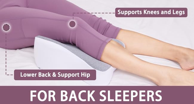 GESTONE Knee Pillow for Side Sleepers,Knee Leg Pillow for Side Sleeping,Back Knee Sciatica Pain Relief Side Sleeping Pillow,Smooth Spine Alignment Pillow