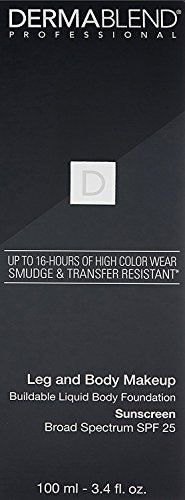 Dermablend Leg and Body Makeup Foundation with SPF 25, 45W Tan Honey, 3.4 Fl. Oz.