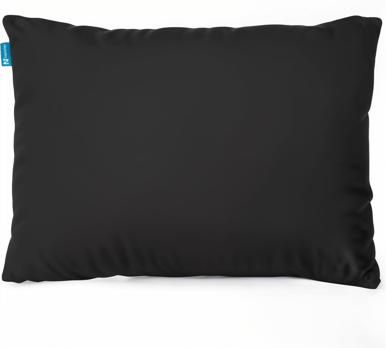 Nappler Black Small Shredded Memory Foam Pillow for Travel and Camping - Compressible Medium Firm Bed Pillow, Breathable Cover, Machine Washable, Backpacking, Airplane and Car