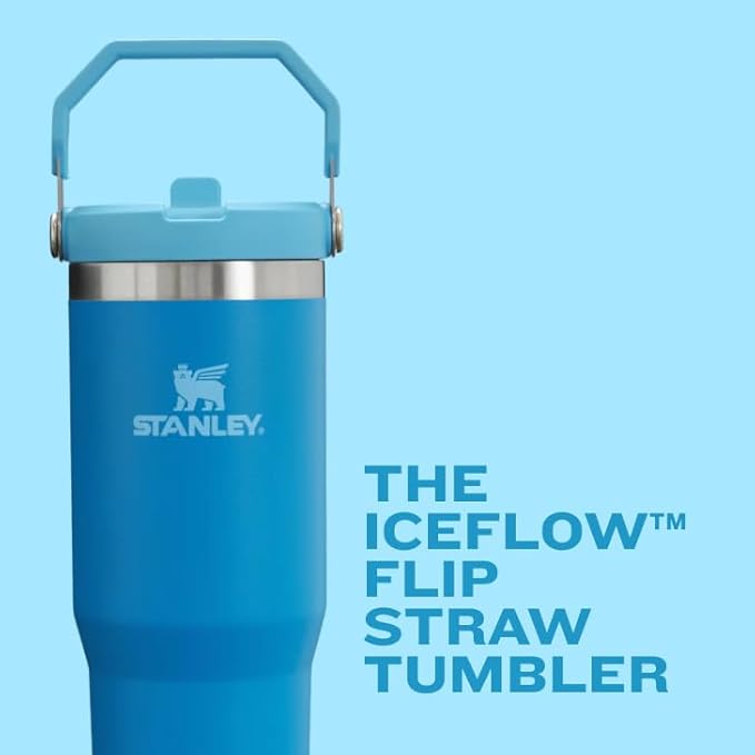 STANLEY IceFlow 2.0 Flip Straw Tumbler with Handle 40 oz | Twist On Lid and Flip Up Straw | Leak Resistant Water Bottle | Insulated Stainless Steel | BPA-Free | Lilac