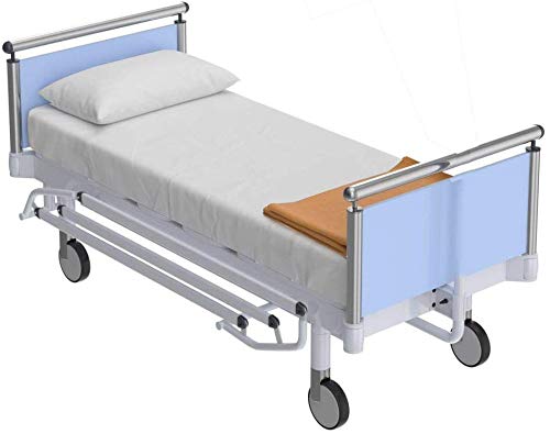 Hospital Bed Fitted Sheet with One Pillow Cover, Soft and Comfy 100% Cotton, 400 Thread Count, Standard Size 36x80x6 Inch, White Solid