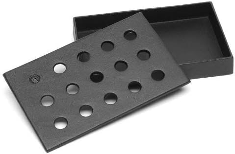 Outset Q177 Smoker Gas Grill, 5.25" x 8.25" x 1.25", Wood Chip Smoking Box: Cast Iron