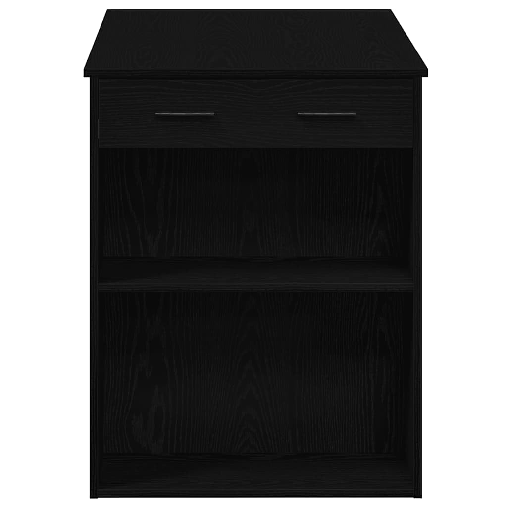 vidaXL Desk Black Oak Engineered Wood Medium Computer Desk Rectangular