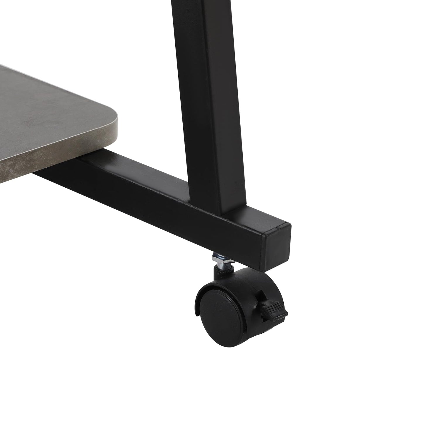 CNCEST Rolling Computer Desk, 3-Tier Computer Desk, 36inch Home Office Desk with Storage Shelves Used As A Computer Table, Study Table, Reading Table, Writing Table 31.5 * 19.69in (Black+Grey)