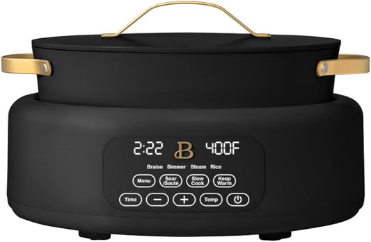 10 in 1 Electric Multi Cooker 6 Quart Nonstick Programmable Kitchen Cooker Black
