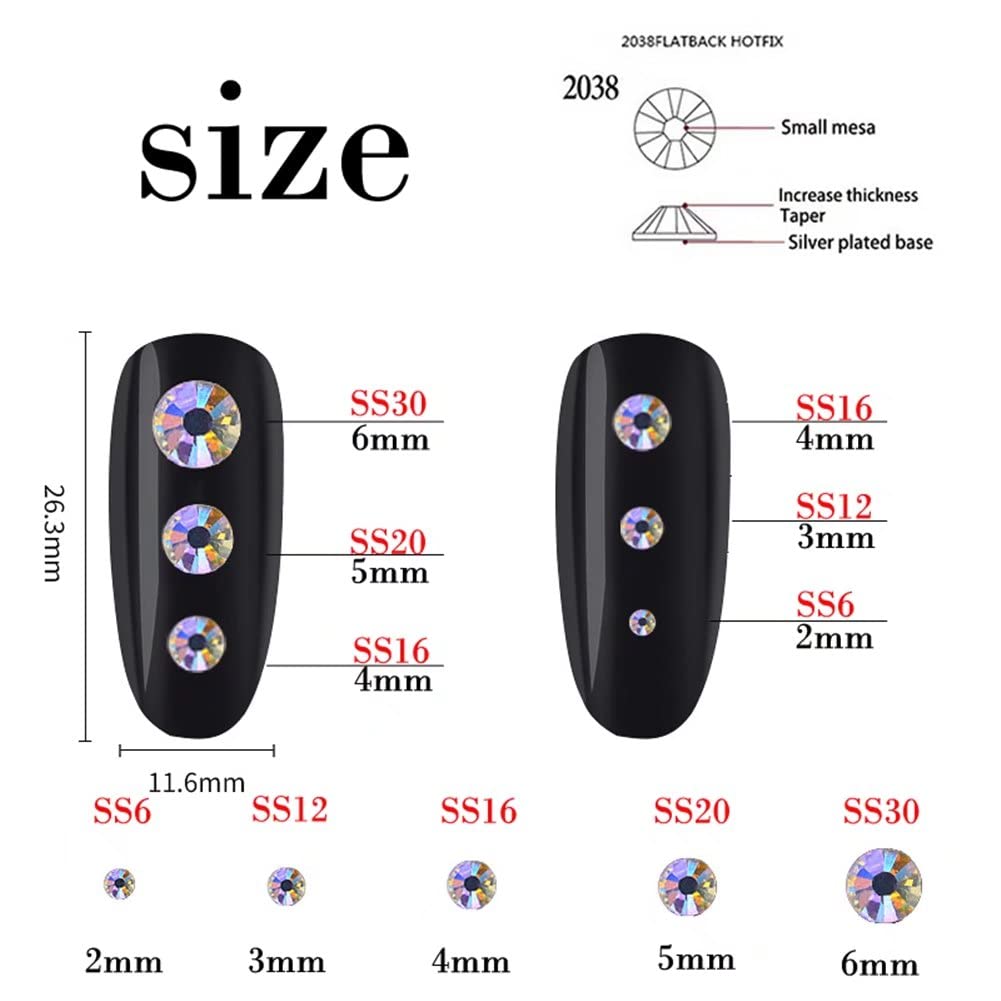 1500 Pieces SS16 4mm Flatback Rhinestones Clear Glass Round Gems Crystals for Nail Art DIY Crafts Clothes Shoes Bags （Light Green）
