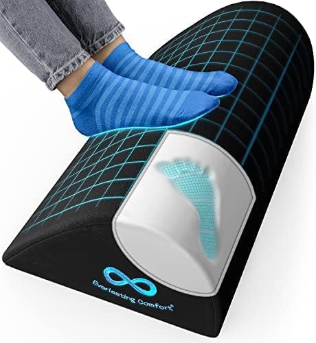 Foot Rest for Under Desk at Work - Memory Foam Office Foot Stool & Under Desk Footrest Leg Elevation Pillow for Gaming & Home Office, Supports Posture