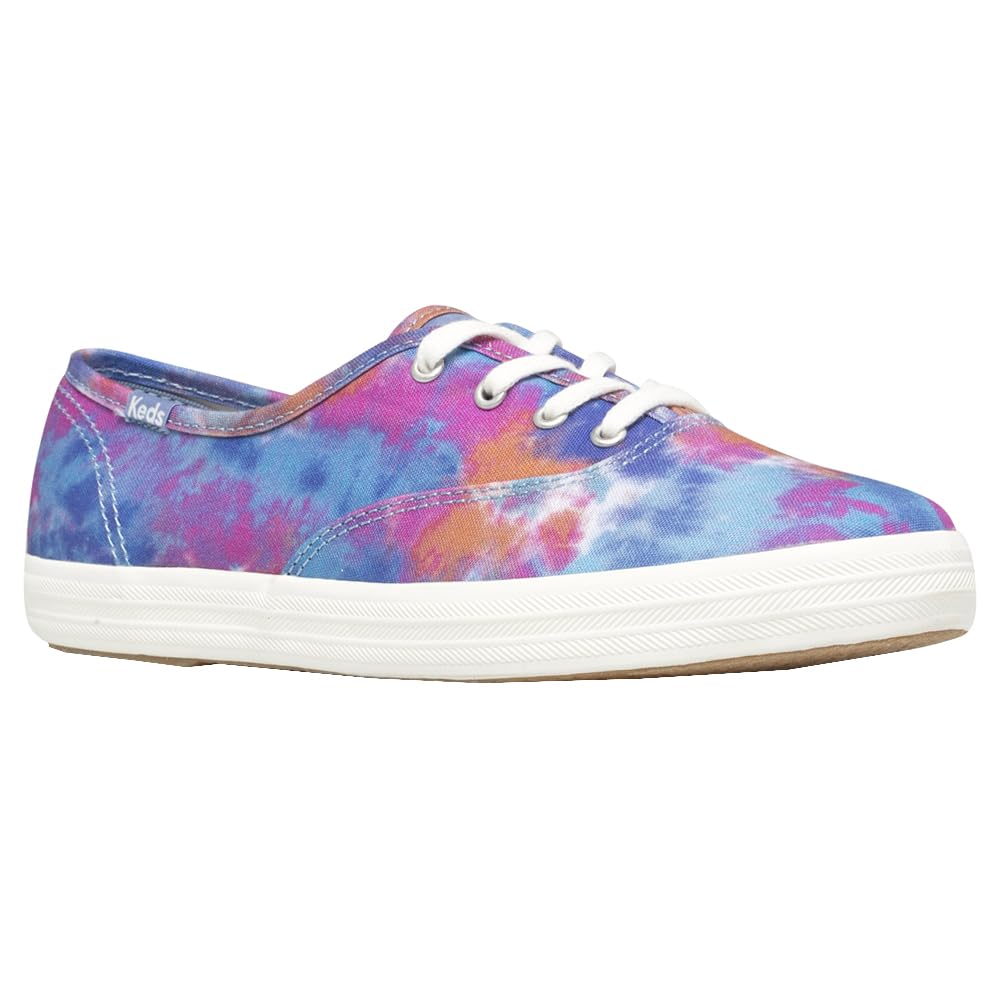Keds Women's Champion Canvas Lace Up Sneaker, Blue/Pink, 5