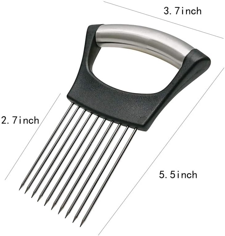 Ultra Onion Slice Holder, Stainless Steel Holder for Slicing Meat, Onion, Potato, Tomato - 2 Pack
