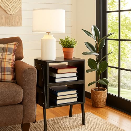Night Stands for Bedrooms Set of 2, Modern Side Table with Storage, Wood Nightstand, Small End Bedside Table with Legs for Living Room, Bedroom and Office