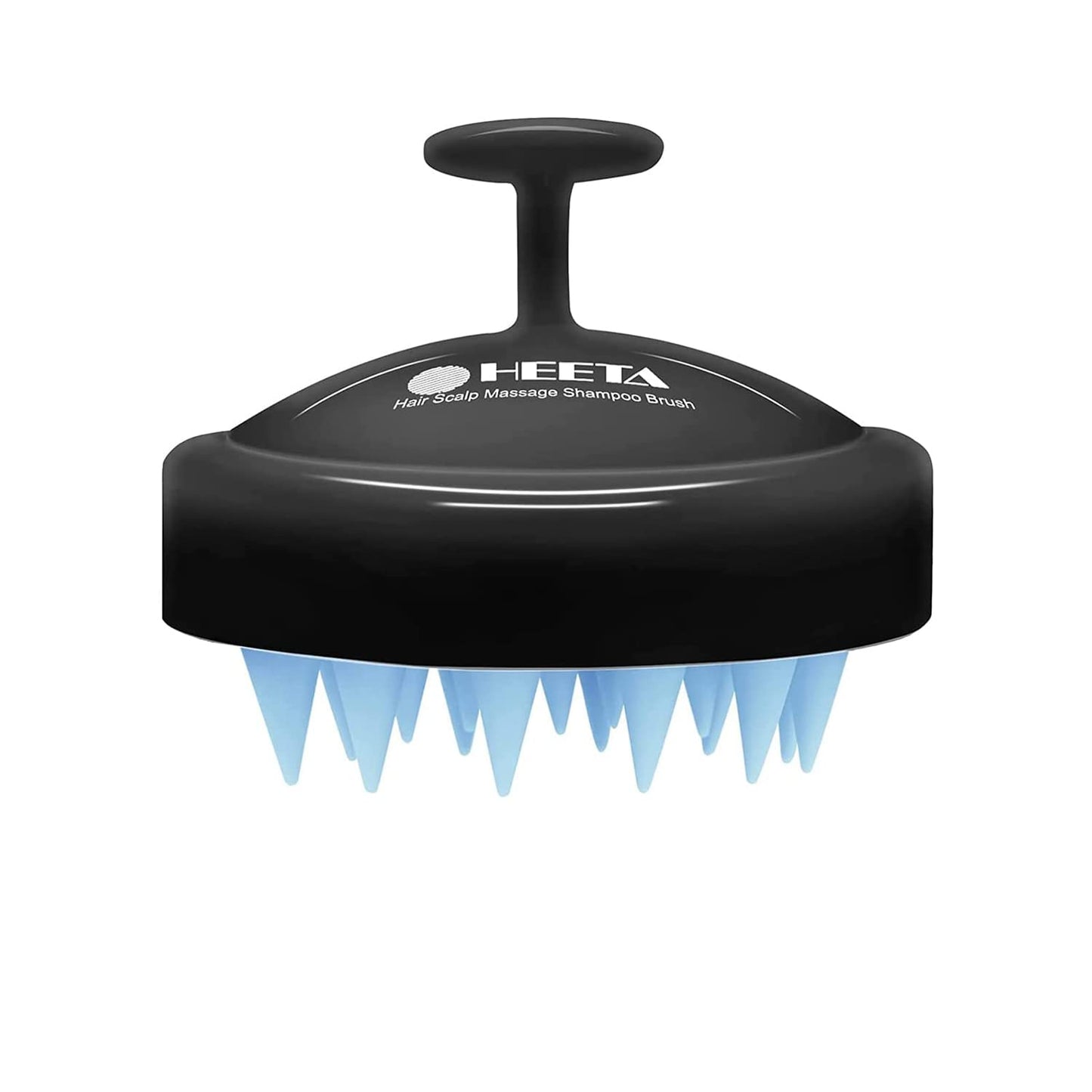 HEETA Shampoo Scalp Brush Massager Hair Growth, Scalp Scrubber with Soft Silicone Bristles for Hair Growth & Dandruff Removal, Hair Brush for Scalp Exfoliator, Black Blue
