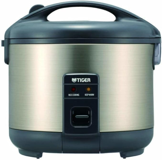 Tiger JNP-S18U-HU 10-Cup (Uncooked) Rice Cooker and Warmer, Stainless Steel Gray