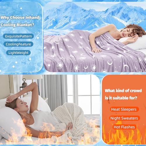 inhand Cooling Blanket Queen Size (90"x90") - Cooled Blankets for Hot Sleepers Lightweight Breathable Summer Blanket for Sleeping Night Sweats to Keep Cool in The Heat -Crimson Purple