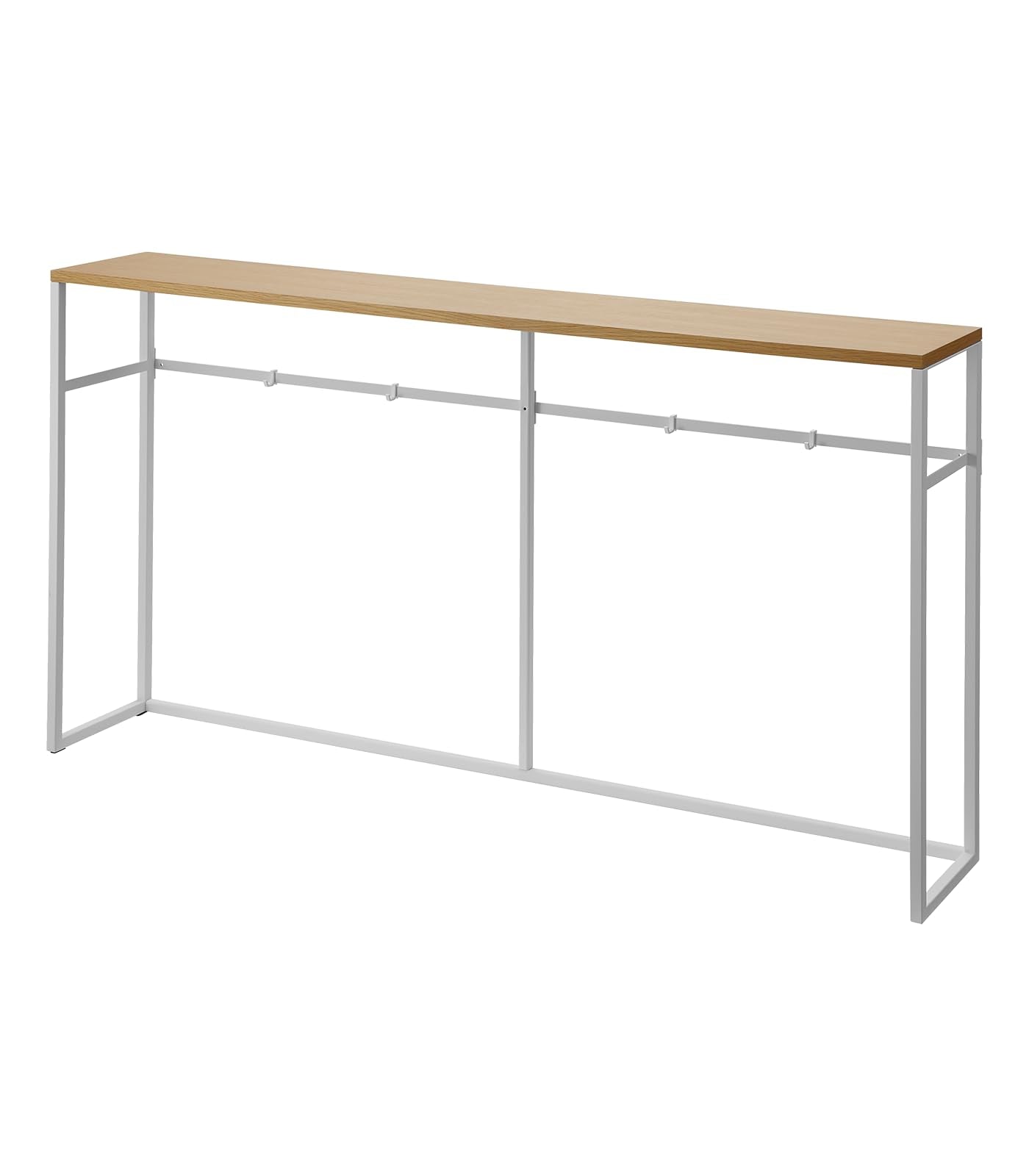 Yamazaki Home Tower Long Console Table For Entryway Or Hallways, Narrow Behind Sofa Table With Wooden Top - Open, 26" - Steel