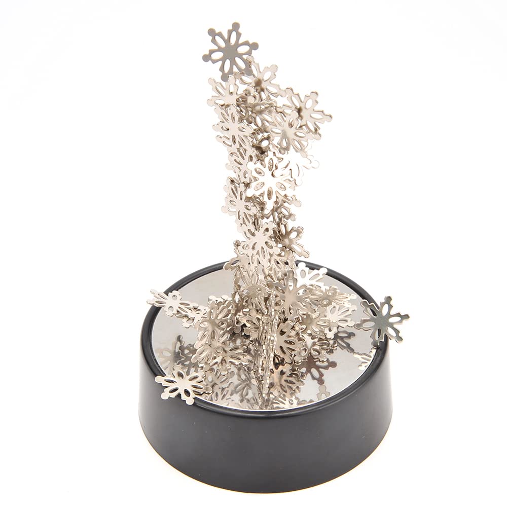PowerTRC Toy Magnetic Desktop Sculpture (Snowflakes) | Mini Magnetic Art Decoration for Desktop | Fun Stress Relief Office Gift (2 Packs)