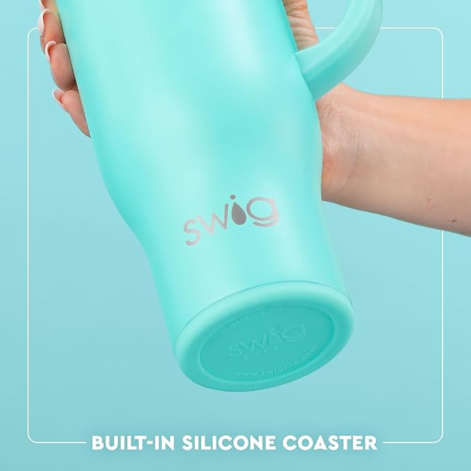 Swig Life 30oz Mega Mug, 30oz Tumbler with Handle and Straw, Large Insulated Tumblers, Cup Holder Friendly Travel Mug, Stainless Steel 30 oz Tumbler, Reusable Insulated Water Bottle (Christmas Cameos)