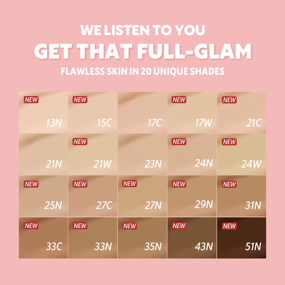 [*Mini Size*] TIRTIR All Cover Pink Cushion | Korean Cushion Foundation, (#15C Fair Porcelain, 0.15 Fl Oz)