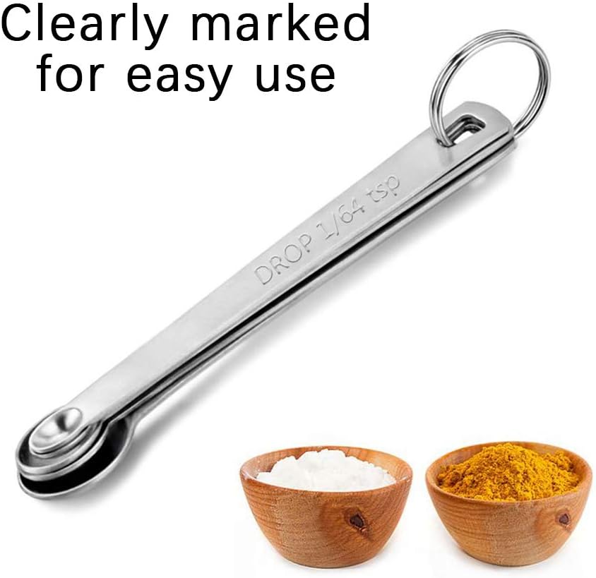 2Pack Mini Measuring Spoons Set, Heavy Duty Stainless Steel Teaspoon for Cooking and Baking, Suitable for Small Amount of Dry or Liquid Ingredients and Spices