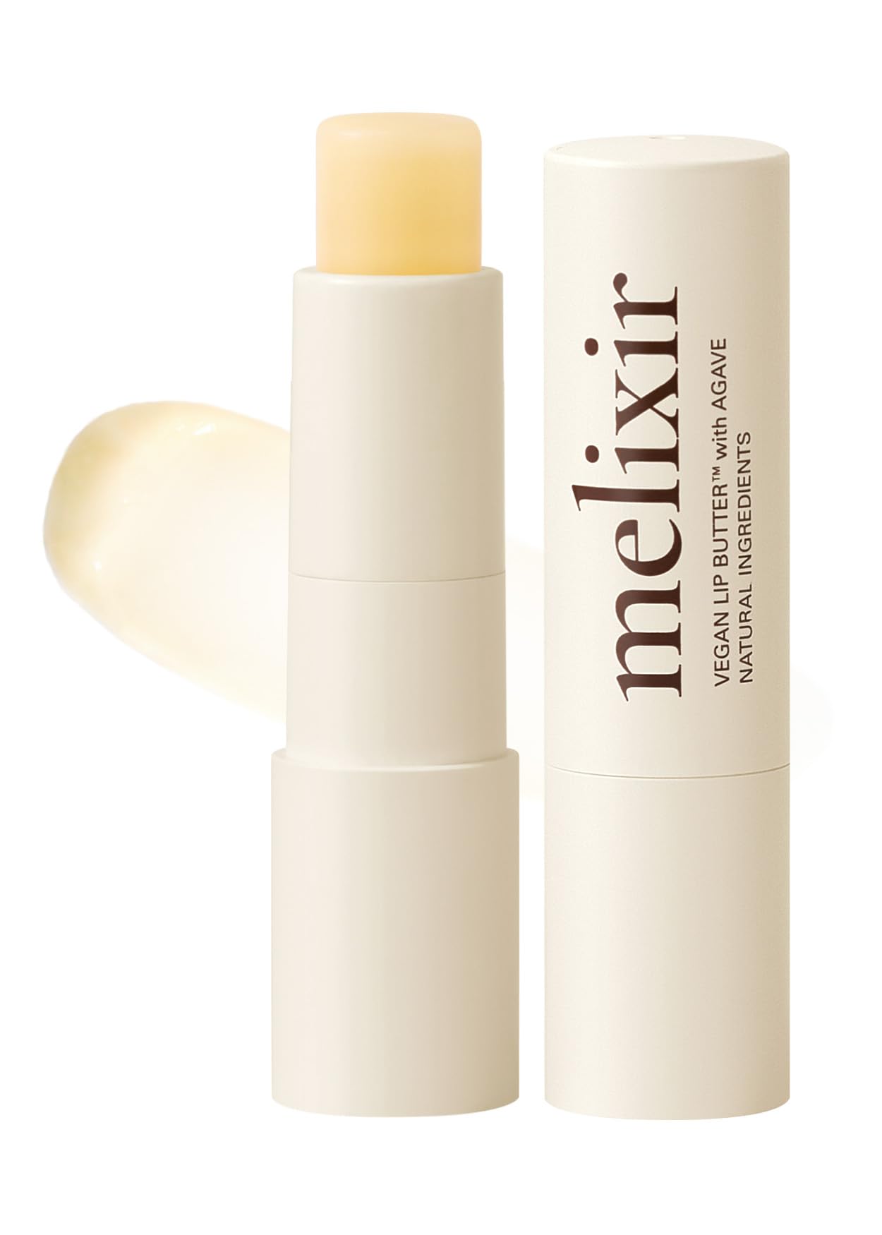 Melixir Vegan Lip Butter #01 Agave(Clear) (+11 more colors), Bee Free, Petrolatum Free, Deep Nourishing Plant-Based Vegan Lip Balm for Dry, Cracked and Chapped Lips