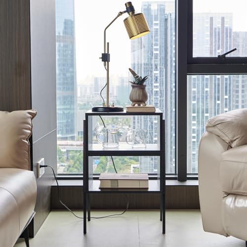 Night Stands for Bedrooms Set of 2, Modern Side Table with Storage, Wood Nightstand, Small End Bedside Table with Legs for Living Room, Bedroom and Office