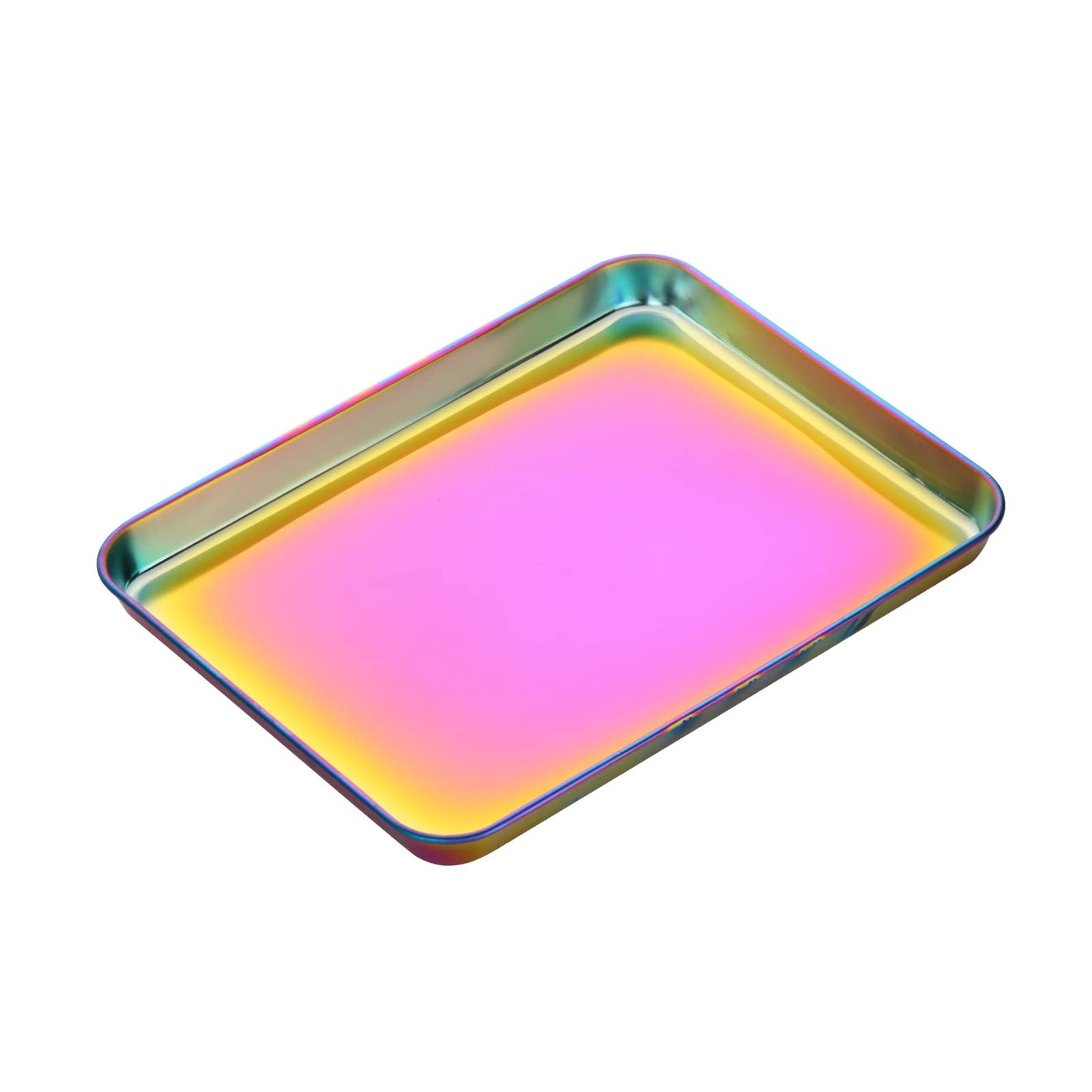 DOCBLACK Baking Tray, Stainless Steel Baking Cookie Sheet, Rimmed Pan Baking, Non Toxic & Healthy, Mirror Finish & Rust-Free, Easy Clean & Dishwasher Safe - Rainbow