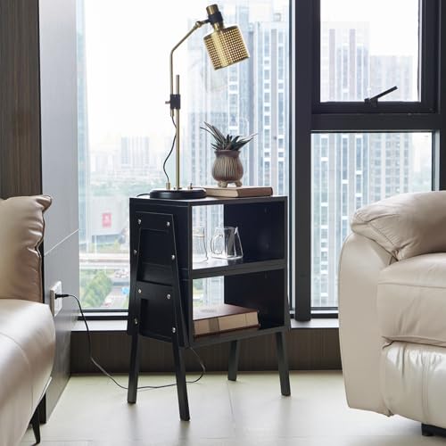 Night Stands for Bedrooms Set of 2, Modern Side Table with Storage, Wood Nightstand, Small End Bedside Table with Legs for Living Room, Bedroom and Office
