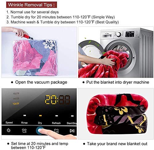 JYK Korean Faux Mink Fleece Blanket 83" X 91", 5.7 LB - 2 Ply Reversible Soft Warm Plush Flannel Blanket (Peony/Peony, King)