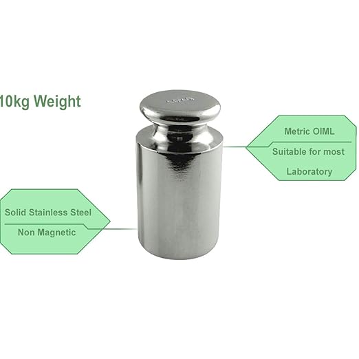 American Weigh Scales Calibration Weight for AWS Digital Scale, Carbon Steel, Chrome Plated, Chrome Finish, 10KG (10KGWGT)