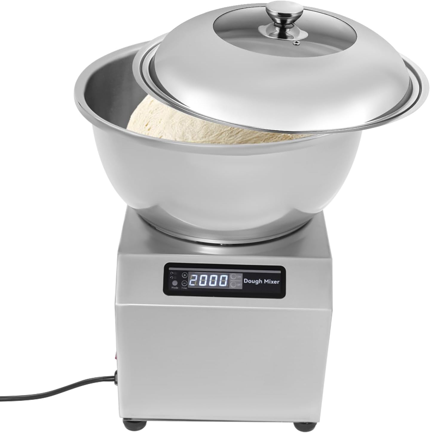 Commercial Dough Mixer Electric, 14Qt 1500W 201 Stainless Steel Large Dough Maker Machine, Heavy Duty Flour Mixing Machine, Bread Mixer for Restaurant School Bakery