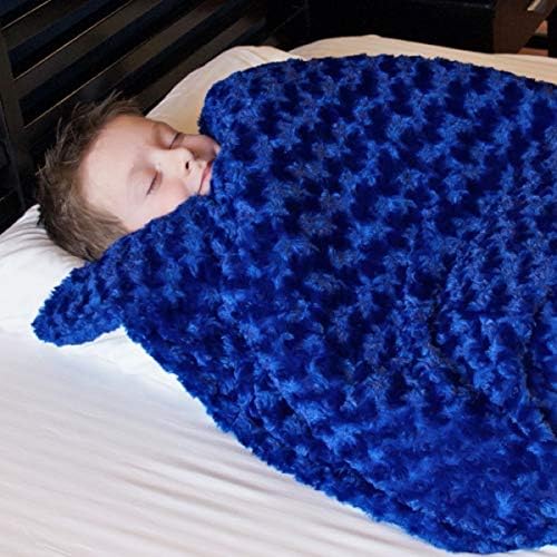 Huggaroo 7 lb Kids Fuzzy Weighted Blanket – Weighted Lap Blanket Throw – Perfect for Sleeping and Relaxing – Machine-Washable – Chenille, Soothing Blue – Stocking Stuffer