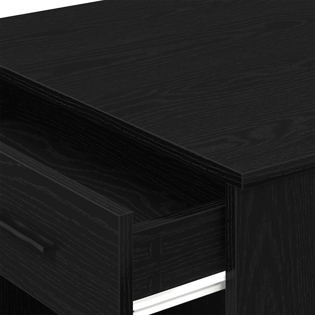 vidaXL Desk Black Oak Engineered Wood Medium Computer Desk Rectangular