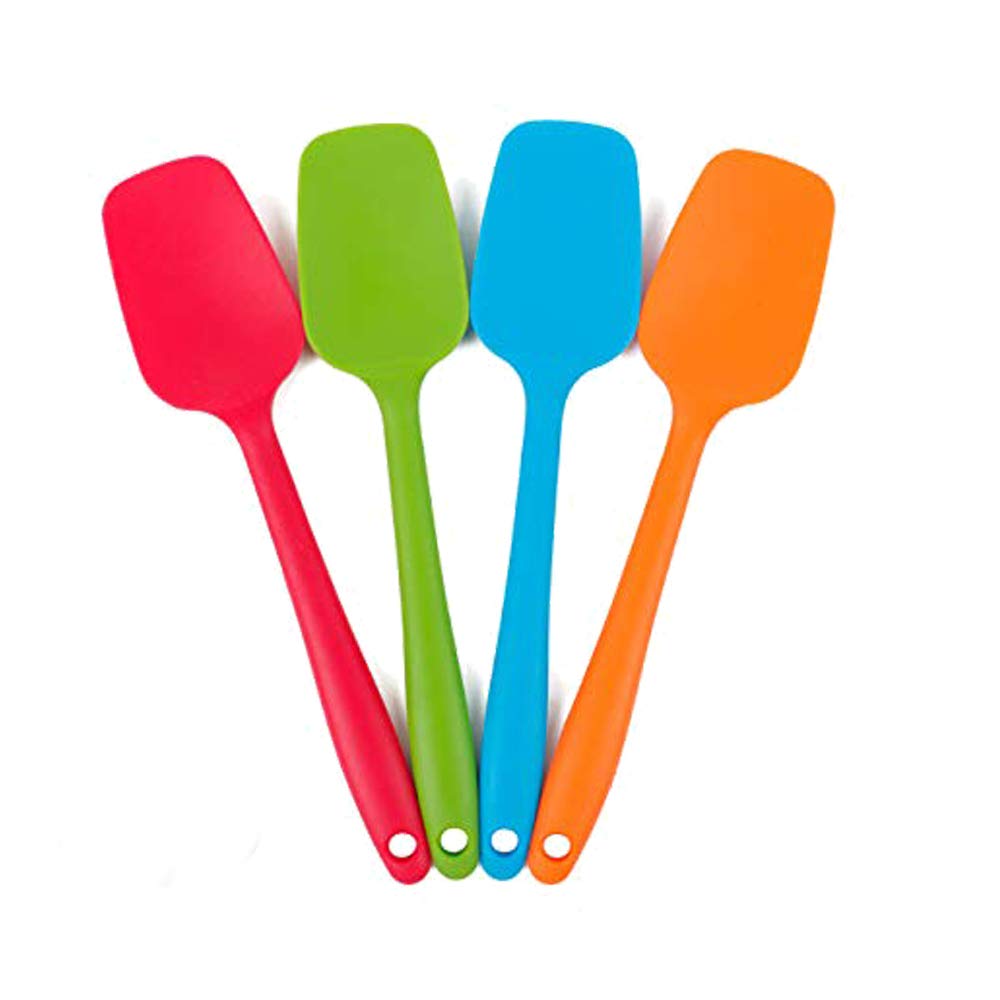 Delidge 4 Piece Silicone Spatulas Heat Resistant 11inch Large Rubber Spatulas for Baking, Cooking, and Mixing Non-Stick Flexible Seamless Spatula with Stainless Steel Core