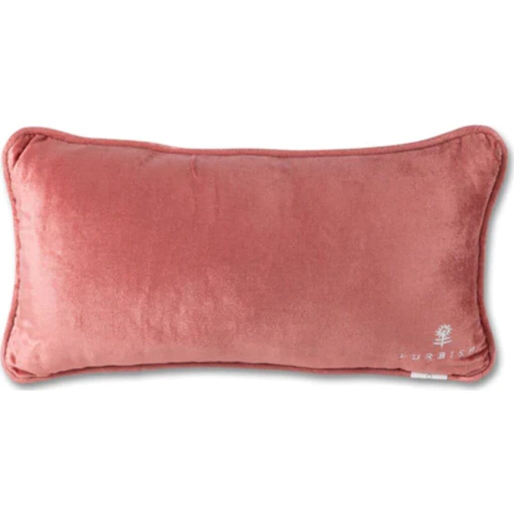 FURBISH Needlepoint Decorative Throw Pillow - Too Much - 8" x 14" - Small Embroidered Accent Pillow for Bed, Chair, Couch, Sofa - Aesthetic Room Decor