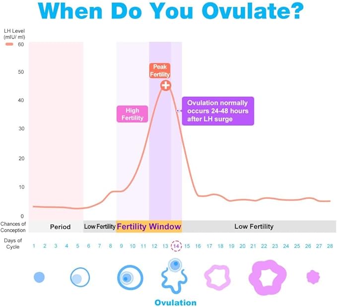 Easy@Home Ovulation Test Strips Powered by Premom Ovulation Predictor APP, FSA Eligible, 40 Ovulation Test and 10 Pregnancy Test Strips, 40LH +10HCG | Package May Vary